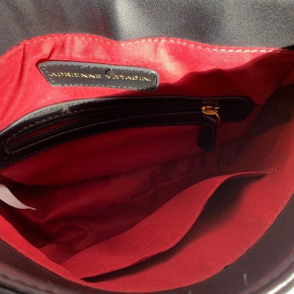 Adrienne Vittadini Crossbody Handbag Black Leather Purse 30182 - Picture 8 of 12